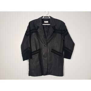 (F5) Silverleaf Coat Womens Leather Jacket Size S Suede Paisley Western Winter